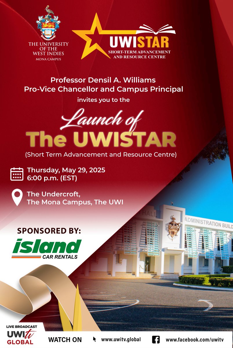 The UWI Mona Campus (@uwimona) on Twitter photo Unlock new opportunities with UWI STAR!
Our short, flexible courses are designed to upskill, empower & support lifelong learning for all.
Advance your career. Grow your potential.
#Upskill #ProfessionalDevelopment #UWI #LifelongLearning
🔗 Learn more mona.uwi.edu/short-courses Unlock new opportunities with UWI STAR!
Our short, flexible courses are designed to upskill, empower & support lifelong learning for all.
Advance your career. Grow your potential.
#Upskill #ProfessionalDevelopment #UWI #LifelongLearning
🔗 Learn more mona.uwi.edu/short-courses