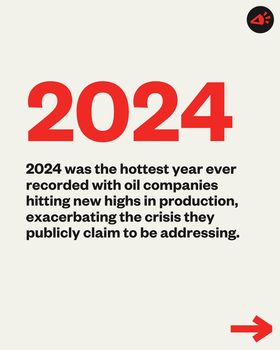 Global_Witness's tweet image. 2024: Hottest year ever.
Chevron just hit record production.
Exxon hit its highest in over a decade.
They’re fuelling the crisis they claim to fix.
It’s time for governments to make polluters pay.
#ClimateCrisis #AGM2025 #Exxon #Chevron