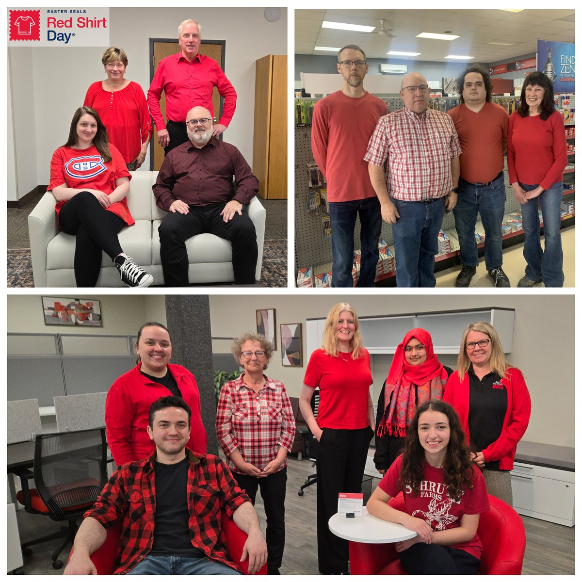 We stand for a Canada that’s inclusive and accessible for all—today and every day. For #RedShirtDay, our team is wearing red to show support for the disability community. Let’s work together to remove barriers! #RedForAccessAbility