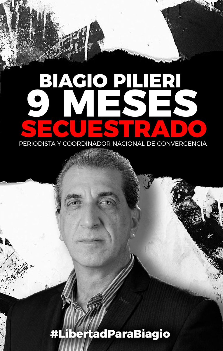 Hoy se cumplen 9 meses del secuestro de Biagio Pilieri

9 meses sin que nadie lo puede ver, 9 meses sin derecho a un abogado, en total aislamiento violando todos sus derechos humanos y los tratados internacionales. 

Su único delito es trabajar por una Venezuela libre. 
Exigimos