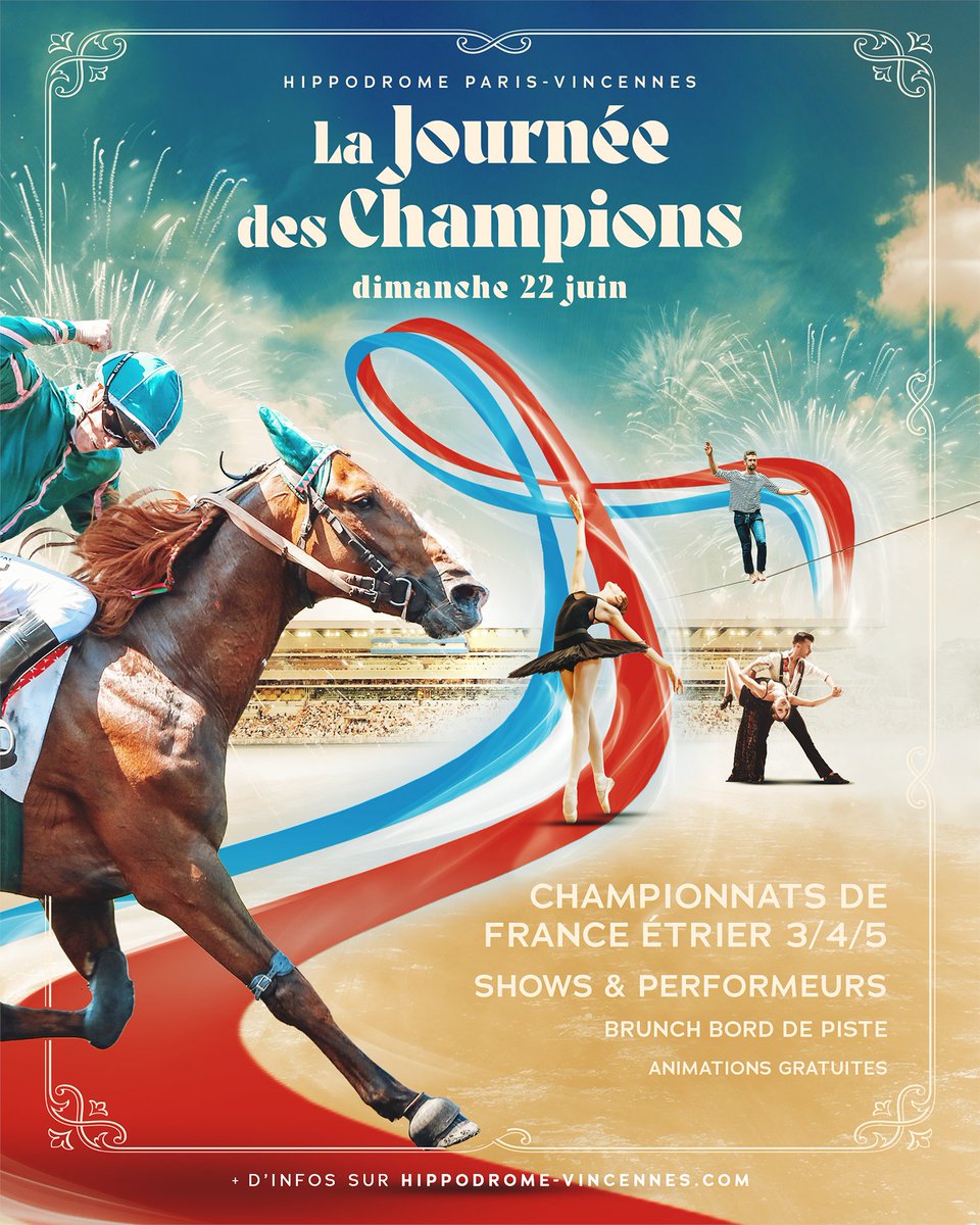 🇫🇷 𝗖'𝗘𝗦𝗧 𝗟𝗔 𝗝𝗢𝗨𝗥𝗡𝗘́𝗘 𝗗𝗘 𝗟'𝗘𝗫𝗖𝗘𝗟𝗟𝗘𝗡𝗖𝗘 !
La Journée des Champions se déroule le dimanche 22 juin à Paris-Vincennes !
📲 Prenez votre invitation gratuite : bit.ly/453a9Et
