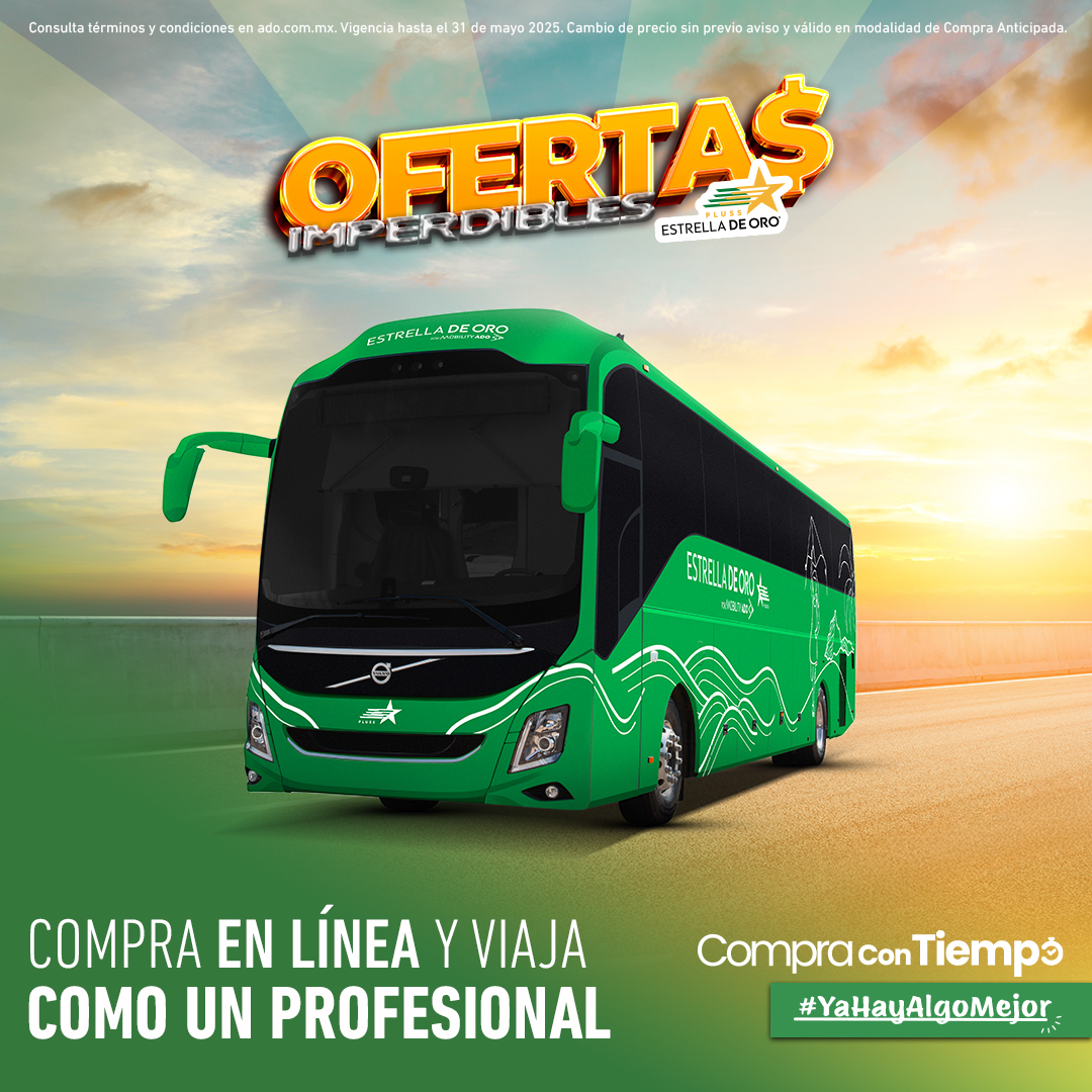 💼✨ Menos tiempo en filas, más tiempo para tu agenda.
Compra tu boleto en línea con Estrella de Oro, elige tu asiento y ahorra tiempo (¡y dinero con hasta el 50% de descuento si lo haces con anticipación!).
👉 Hazlo ahora: tinyurl.com/2dpamyxl
#YaHayAlgoMejor