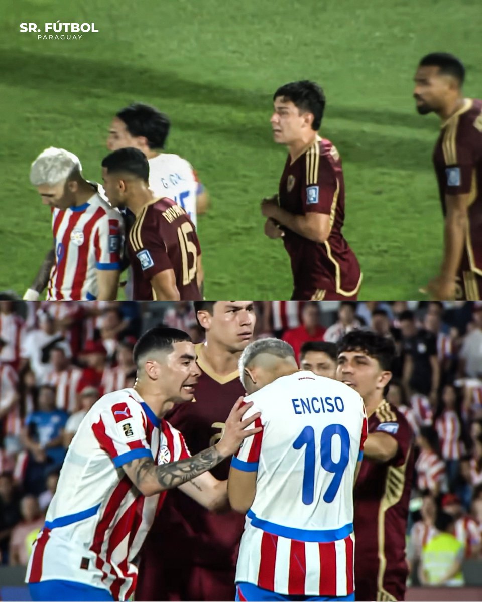 Secuencia de octubre pasado: Miguel Navarro yendo a buscar directamente a Julio Enciso y gritarle las cosas en la cara (después del penal que falló La Joya). El mismo que ahora está acusando un hecho similar por parte de Damián Bobadilla. 🤷🏻‍♂️🇵🇾