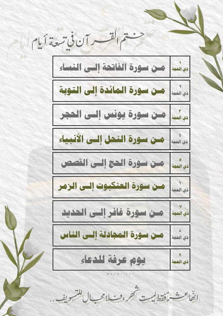 BAT1216's tweet photo. مضمار السِّباق قد بدأ فشمِّر ساعديك لهذه الأيام العشر النديَّة، وعظِّمها وكن في حالٍ تسعد بأن ينظرَ الله إليك فيها، عظمّ شعائر الله وكن فطناً حاذقاً.. لا تفوِّت مواسم هطُول البركات وتسير مواكب الصادقين وأنت في مكانك ! 

إنَّها عشرٌ فقط وليست شهر، فلا مجال للتسويف!
#عشر_ذو_الحجة https://t.co/X0J3NHm1EH