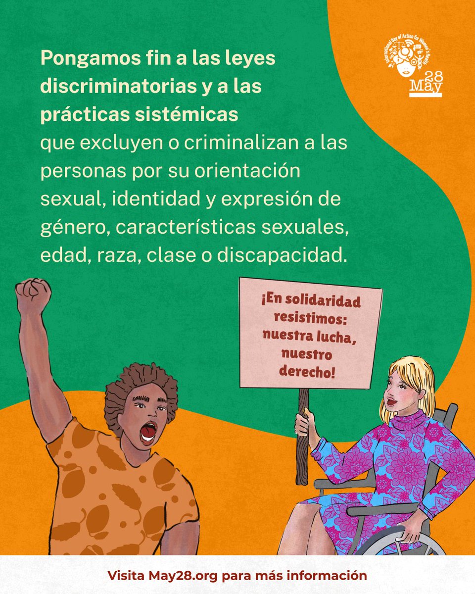 📣 Este 28 de mayo — Día Internacional de Acción por la Salud de las Mujeres — alzamos nuestra voz colectiva para exigir acciones urgentes. (1/4)

#LaSaludDeLasMujeresImporta #SaludReproductivaParaTodas #Mayo28