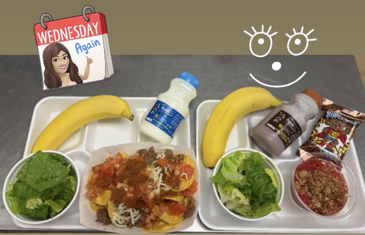 Susan Sanchez : CNS Manager lll (@sanchez_hms_ies) on Twitter photo Hi 👋🏻 Knights!! 🥰Today’s Menu: Taco 🌮 Salad 🥗, Salsa or Strawberry 🍓 Parfait, Graham Cookie 🍪 both with Romaine Lettuce 🥬, Diced Tomatoes 🍅, Banana 🍌 and Variety of Milk 🥛😋💪🏼 #Allin #TeamSisd <a href="/SocorroISD/">Socorro ISD</a> <a href="/Ituarte_ES/">Sgt. Roberto Ituarte Elementary</a> <a href="/ACarrasco_IES/">Andrea Carrasco</a> Hi 👋🏻 Knights!! 🥰Today’s Menu: Taco 🌮 Salad 🥗, Salsa or Strawberry 🍓 Parfait, Graham Cookie 🍪 both with Romaine Lettuce 🥬, Diced Tomatoes 🍅, Banana 🍌 and Variety of Milk 🥛😋💪🏼 #Allin #TeamSisd <a href="/SocorroISD/">Socorro ISD</a> <a href="/Ituarte_ES/">Sgt. Roberto Ituarte Elementary</a> <a href="/ACarrasco_IES/">Andrea Carrasco</a>