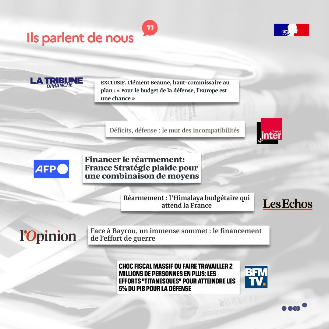 France Stratégie (@strategie_gouv) on Twitter photo 📣 Retour sur quelques échos médiatiques de notre note sur le financement du réarmement. 🇫🇷🇪🇺
Retrouvez la note, ainsi que l’édito de <a href="/CBeaune/">Clément Beaune</a> 👉 strategie.gouv.fr/publications/c… 📣 Retour sur quelques échos médiatiques de notre note sur le financement du réarmement. 🇫🇷🇪🇺
Retrouvez la note, ainsi que l’édito de <a href="/CBeaune/">Clément Beaune</a> 👉 strategie.gouv.fr/publications/c…