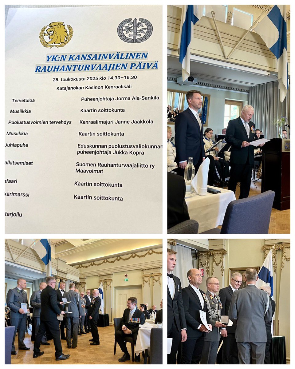 Rauhanturvaajien päivän <a href="/RtLiitto/">Rauhanturvaajaliitto</a> n juhlassa arvostettiin, palkittiin, ja todettiin, että kriisinhallinta elää ajassa, ja tukipalveluja on kehitettävä, ml. lainsäädäntö.

Oulunkylän kuntoutuskeskuksen 3. #kriha’-hankkeen suunnittelu käynnistyi sidosryhmien kanssa maanantaina👍