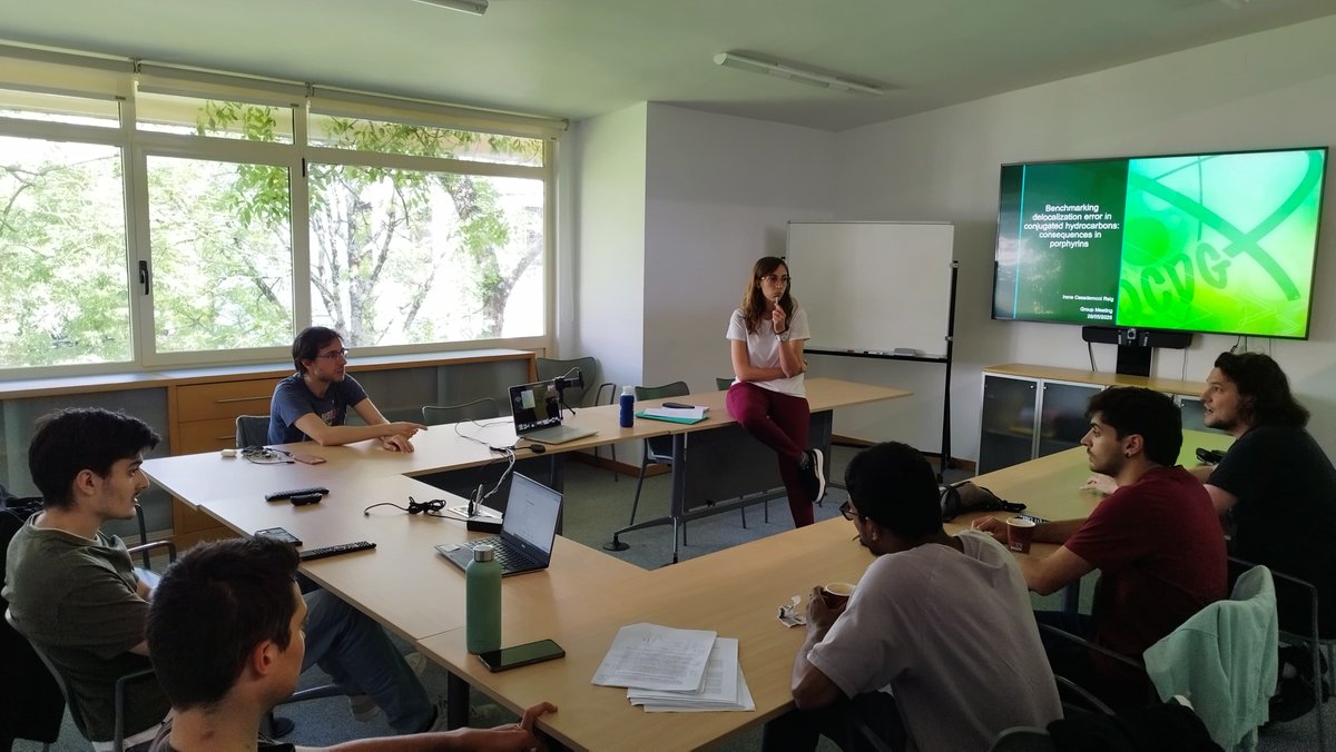 QuantumChemDev (@donostiachemdev) on Twitter photo Today, <a href="/irenecasre/">Irene Casademont</a> gave a talk titled "Benchmarking Delocalization Error in Conjugated Hydrocarbons: Consequences in Porphyrins". She walked us through key papers from her career on delocalization indices. A fascinating journey with great discussion. Well done, Irene! 👏 Today, <a href="/irenecasre/">Irene Casademont</a> gave a talk titled "Benchmarking Delocalization Error in Conjugated Hydrocarbons: Consequences in Porphyrins". She walked us through key papers from her career on delocalization indices. A fascinating journey with great discussion. Well done, Irene! 👏