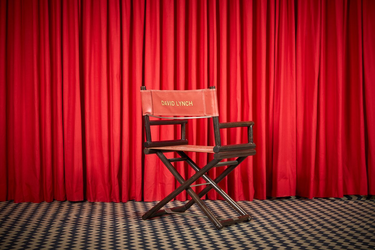 consequence's tweet photo. More than 450 items from David Lynch's personal archive, including the Twin Peaks Black Lodge red curtain and black-and-white zigzag rug, his director's chair, home espresso machine, and memorabilia from his iconic films, are going up for auction → https://t.co/TVica9Ieip https://t.co/TgqJEzxj5L