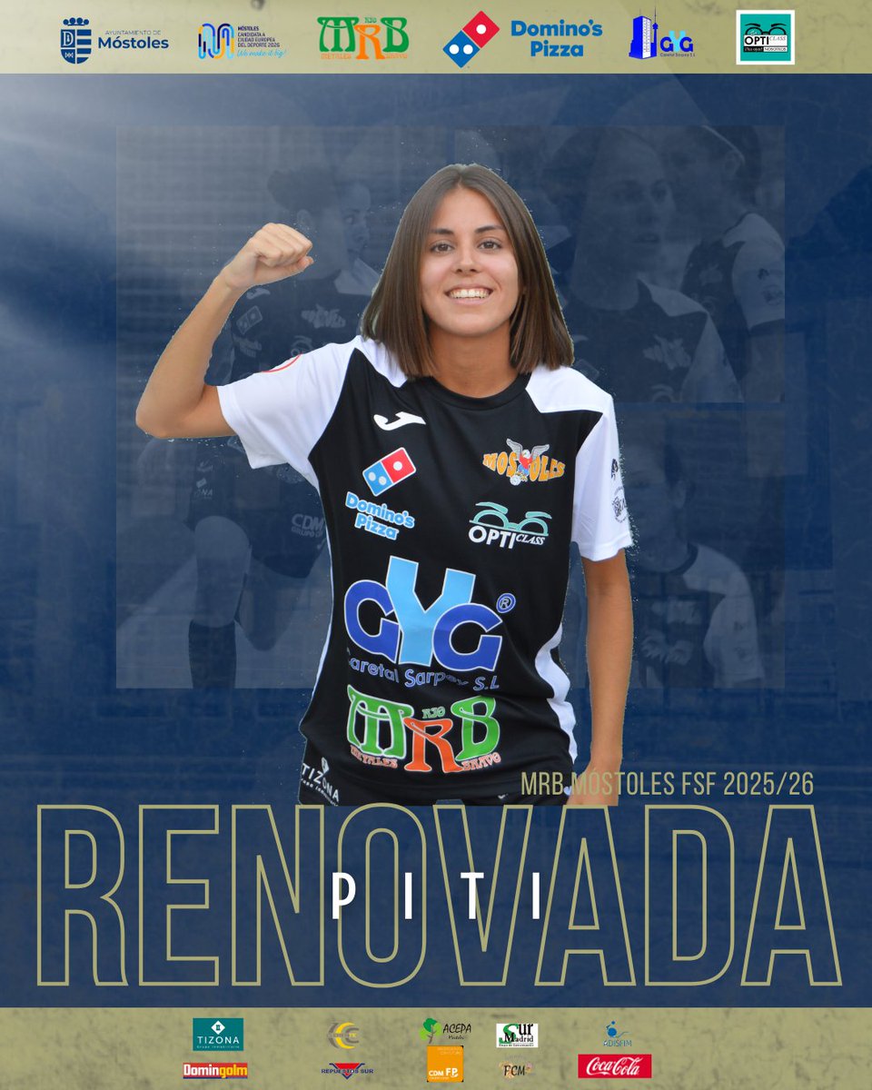 ✍🏻 ¡Piti, RENOVADA!

⚽ Nuestra joven y habilidosa 1⃣4⃣ vestirá un año más la camiseta del Móstoles para seguir mostrando su enorme talento.

⭐ ¿Preparada para #VolverALoGrande, Piti?

#VamosMóstoles 🦅🖤🤍