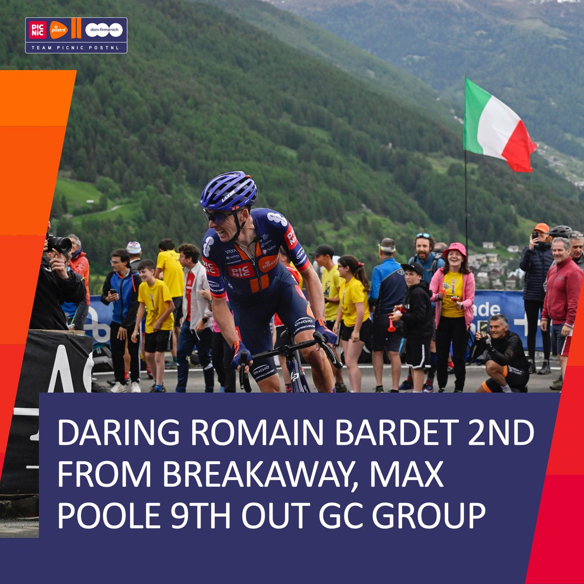 picnicpostnl's tweet photo. 💬"I have no regrets, I raced smart. I truly did everything I could, so there’s nothing to feel sorry about." - @romainbardet 

Read our report from what was one of 𝘵𝘩𝘰𝘴𝘦 𝘥𝘢𝘺𝘴 at the #GirodItalia🇮🇹 and we took another stage podium🔥

🇬🇧🔗https://t.co/cpMHCthUHd
🇳🇱🔗https://t.co/8Z7jQ0j2Vb
