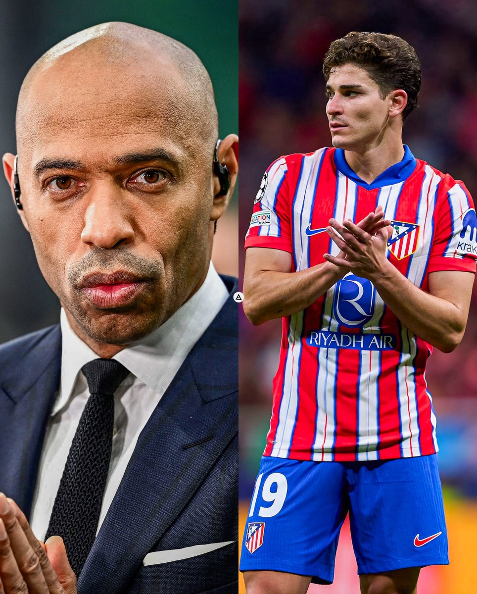 😮‍💨🇦🇷 Uffff, las palabras de Thierry Henry:

“Uno de mis 9 favoritos es Julián Álvarez.

Presionando, jugando solo, bajando a recibir, lo que le pidas lo hace… ¿viste el golazo de tiro libre que hizo el otro día?, puede mantener la pelota él sólo, hace todo.

Jugó en los Juegos