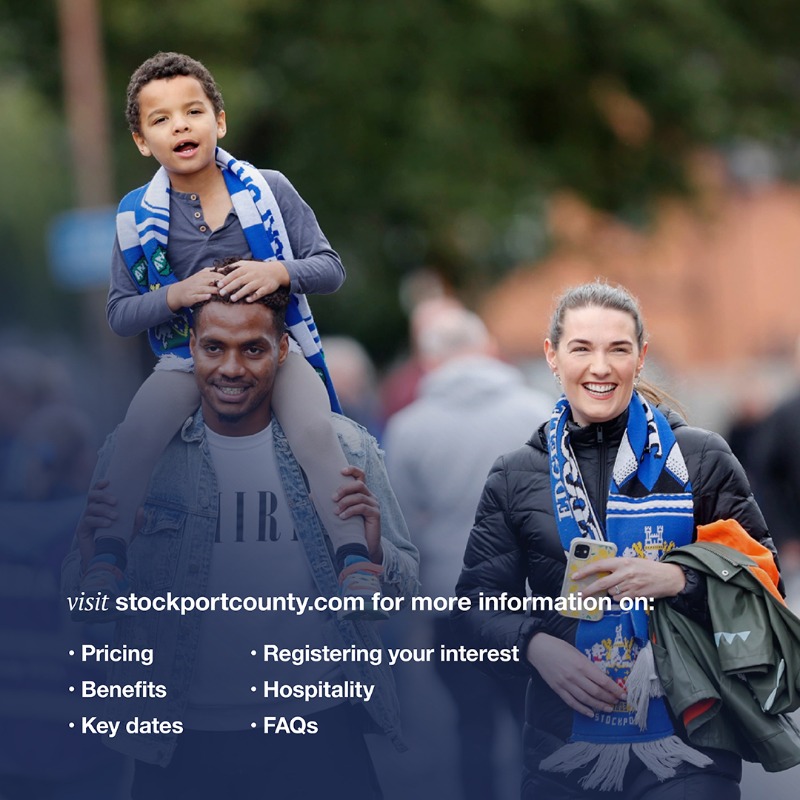 StockportCounty's tweet photo. It’s more than just football in this town 💙
The journey isn't over yet - come and join us for 2025/26 campaign, as we look to go one step further!
Season ticket renewals will open on Wednesday 4th June at 10am. Visit the club site to find out more ⤵️
#ThisIsMyCounty