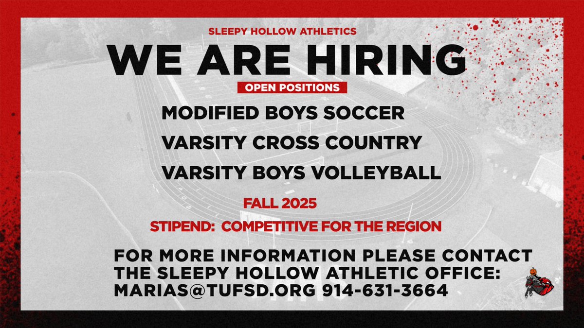 We are looking 👀for coaches for the Fall 2025 Season.  Come be a part of the Horsemen team!  <a href="/Diamond_Mad27/">Dr. Madeline Diamond</a> <a href="/ufsdtarrytowns/">Tarrytown Schools</a> <a href="/ufsdtarrytowns/">Tarrytown Schools</a>