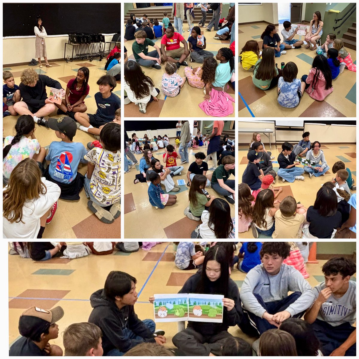 So lucky that the Mt. Carmel Avid Ss came to read books they’ve written about good character to our G2 &amp; G3 Seagulls! We love that they share their hard work and creative stories with us. #SeagullsBecomeSundevils #SeagullsSoarTogether 💙❤️💛 @mc_principalbozzay <a href="/SunsetHillsES/">SunsetHillsElementary</a>
