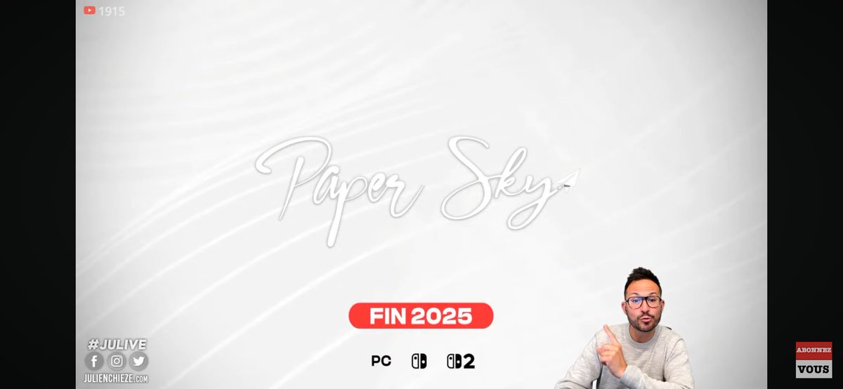 Frenchi_Rom's tweet photo. ☁️ Un jeu qui fait planer dans l’#agfrenchdirect , il s’appelle #Papersky !
On est en #Julive : https://t.co/XFaW9NpPeq
#agfd25 ☁️ https://t.co/NbbtJqzl1t