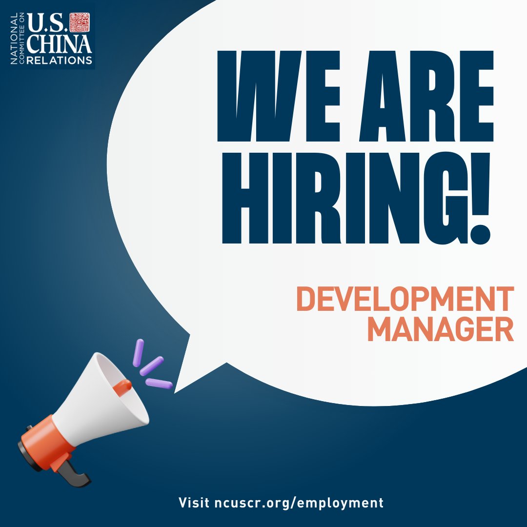 National Committee on U.S.-China Relations (@ncuscr) on Twitter photo 📣 We're hiring!
<a href="/NCUSCR/">National Committee on U.S.-China Relations</a> is seeking an experienced Development Manager to build lasting fundraising success for the organization:
ncuscr.org/employment/ 📣 We're hiring!
<a href="/NCUSCR/">National Committee on U.S.-China Relations</a> is seeking an experienced Development Manager to build lasting fundraising success for the organization:
ncuscr.org/employment/