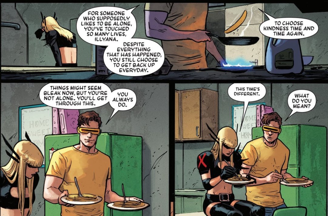Scott made illyana pancakes to cheer her up are u serious ☹️ #xspoilers