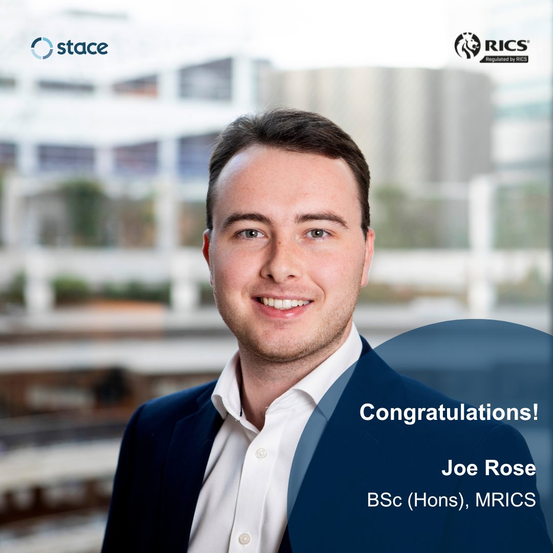 Congratulations to Joe Rose, who recently passed his RICS APC to become a Chartered Quantity Surveyor.
  
Well done Joe! 🎉

stace.co.uk/latest-news/ap…

#togetherwedeliver #RICS #APC #chartership #quantitysurveyor
