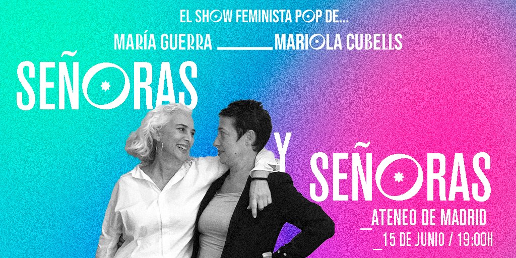 María Guerra (@maguerram) on Twitter photo ¡Señoras y señoras! De todas las edades...
<a href="/mariolacubells/">Mariola Cubells Paví</a> y yo nos subimos a la Cátedra Mayor del <a href="/ateneodemadrid/">Ateneo de Madrid</a> para soltar un poco de doctrina sobre las mujeres de nuestra generación 💜
Os esperamos el domingo 15 de junio a las 19h 👇👇
entradas.com/event/senoras-… ¡Señoras y señoras! De todas las edades...
<a href="/mariolacubells/">Mariola Cubells Paví</a> y yo nos subimos a la Cátedra Mayor del <a href="/ateneodemadrid/">Ateneo de Madrid</a> para soltar un poco de doctrina sobre las mujeres de nuestra generación 💜
Os esperamos el domingo 15 de junio a las 19h 👇👇
entradas.com/event/senoras-…
