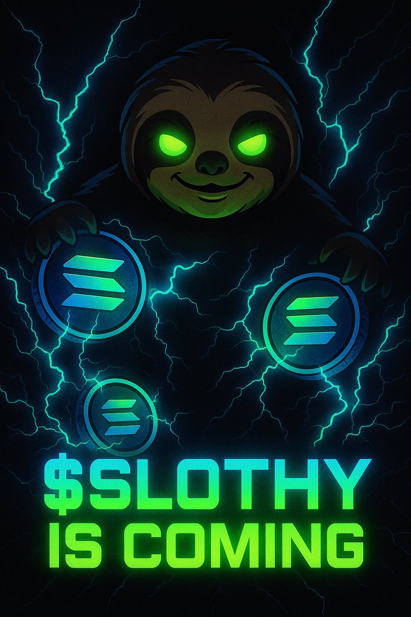 SlothyToken's tweet photo. 🚨IT’S COMING.
The slowest coin on Solana is about to move faster than all of them.
No VC. No presale. Just memes, chaos &amp; pure degen energy.
$SLOTHY launches SOON.
You’ll regret not aping early.

👉 https://t.co/uyi7pQvrBH
#SlothySeason #Solana #memecoin #pumpfun https://t.co/WfTZfy4dLi