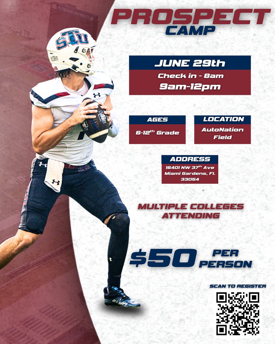 STU_Football's tweet image. Don’t miss out on our upcoming camps‼️
Spots are filling up fast!
Learn from the Bobcats😼
#STUFootball // #RaiseTheStandard