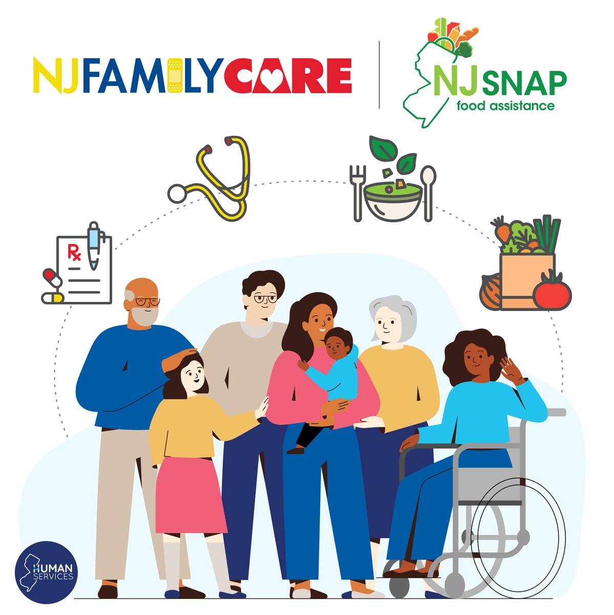╰┈➤ 🩺 ℞ 🥗 While federal funding talks occur, #NJFamilyCare and #SNAP food assistance have not changed. If you are currently enrolled or thinking about enrolling, these programs remain ready to help. Follow us or visit our website to stay up to date: nj.gov/humanservices/