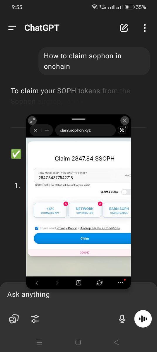 danteki25's tweet photo. @sophon Can u tell me why can't I claim my drop? https://t.co/mjAOmcWtlj