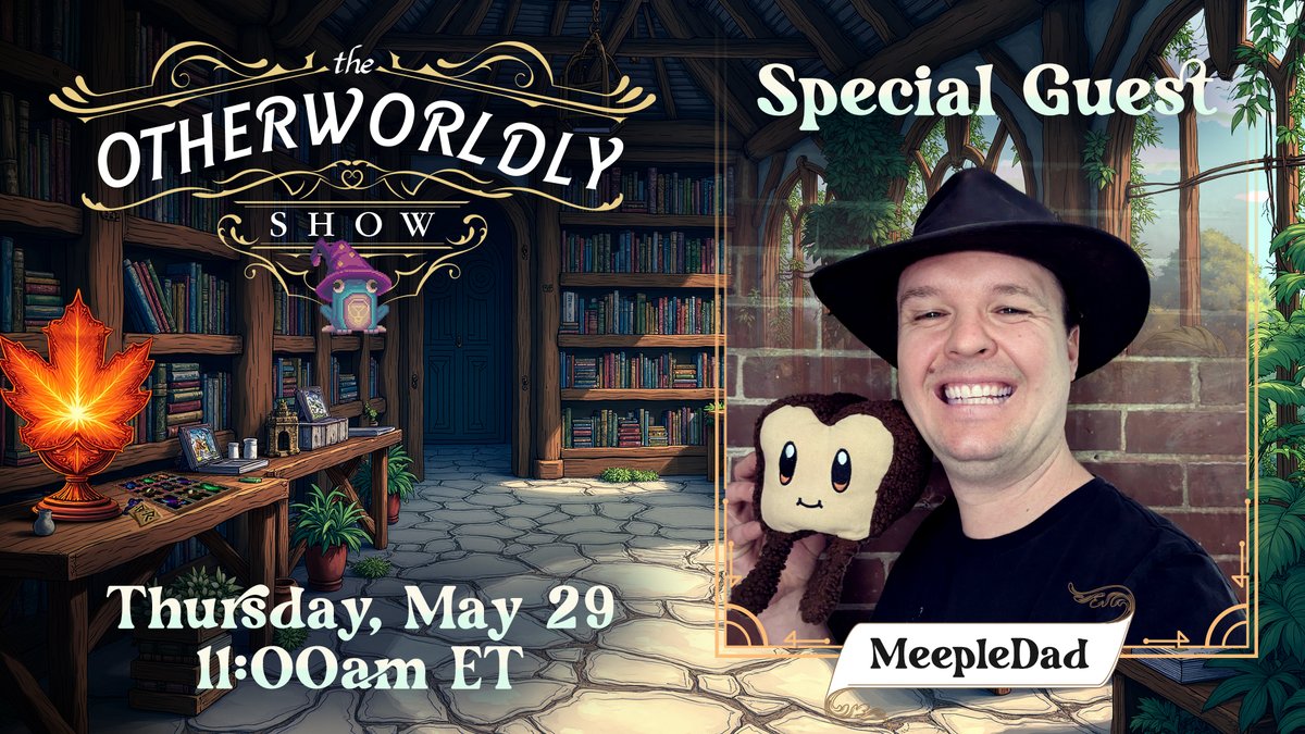 🧙‍♂️ Tomorrow on The Otherworldly Show…

Beloved cult member and trading card game connoisseur <a href="/MeepleDad/">MeepleDad - Lover of Wizards & Games</a> joins <a href="/Helen_Heikkila/">Helen Heikkilä</a> and <a href="/MagusDevon/">Madotsuki.eth (🐍,🍄)</a> for a tour of wizard homes!

🎁 3 prizes of 3,000 Mana will be given away during the stream

Thursdays, May 29 @ 11:00 a.m. ET

Links to