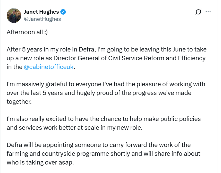 Urgh, the shining lights in DEFRA and associated bodies are going out. I fear now that we lose all the expertise that guides those in government who are seriously in need of illuminative counsel. Hate to say it, but we really are in increasingly dark times.