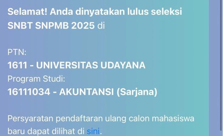 Arta lolos pilihan 1 SNBT 2026 tweet media