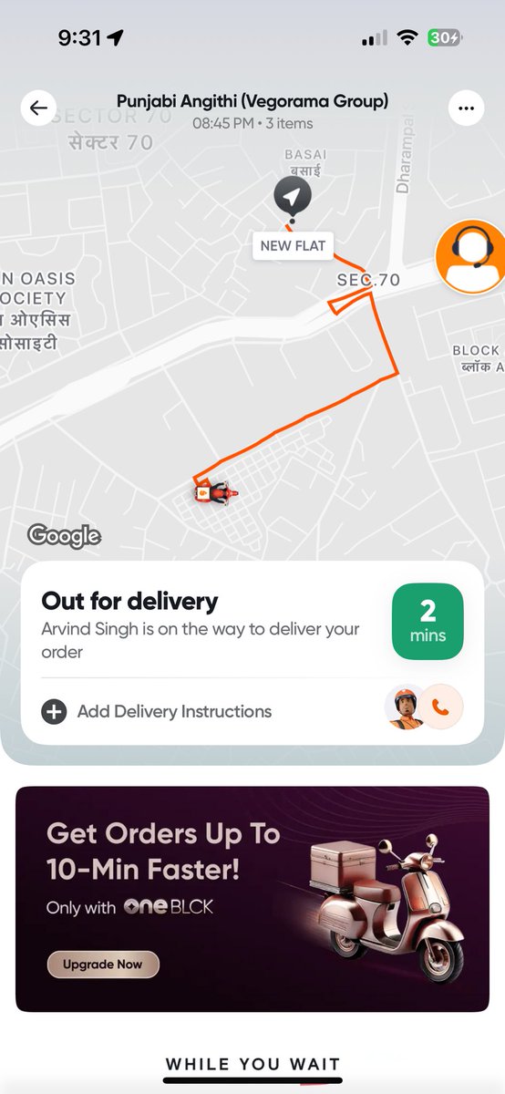 winners_place's tweet photo. @Swiggy yoru delivery page is showing 2 mins in the app for the last 30 mins. 

you guys never admit that the issue was at your side that’s why your algorithm is showing same time. https://t.co/rs3KB0GbKZ