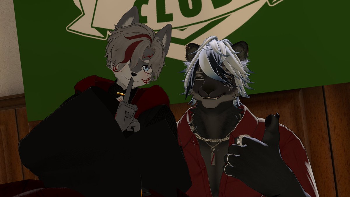 hetareLION3's tweet photo. kemocafeその2
barのオーナーさんの影虎さんともお会いすることができました!
イケメンアバター二人組で写真撮影会みたいなことになって面白かったー!
絵をリポストしていただいていたので、お礼とご挨拶できてよかったです!
#kemocafe https://t.co/mlmarCA5O9
