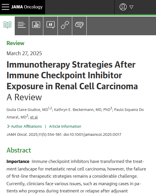 JAMA Oncology (@jamaonc) on Twitter photo This review evaluates different strategies for treating patients with advanced kidney cancer previously exposed to immunotherapy. ja.ma/4kwY2Uy <a href="/paulosiqamaral/">Paulo Amaral, MD</a> This review evaluates different strategies for treating patients with advanced kidney cancer previously exposed to immunotherapy. ja.ma/4kwY2Uy <a href="/paulosiqamaral/">Paulo Amaral, MD</a>