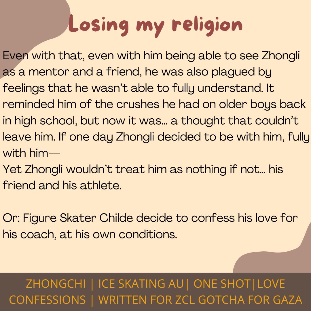 New zhongchi fic!

⛸️written for <a href="/DeityWriter/">Goddess of Everything</a> as part of <a href="/zclaction/">Zhongchili Gotcha for Gaza</a> 
⛸️4,587 words
⛸️G
⛸️Modern AU - Ice Skating/Figure Skating AU
⛸️Love confessions

how to say i love you without saying it