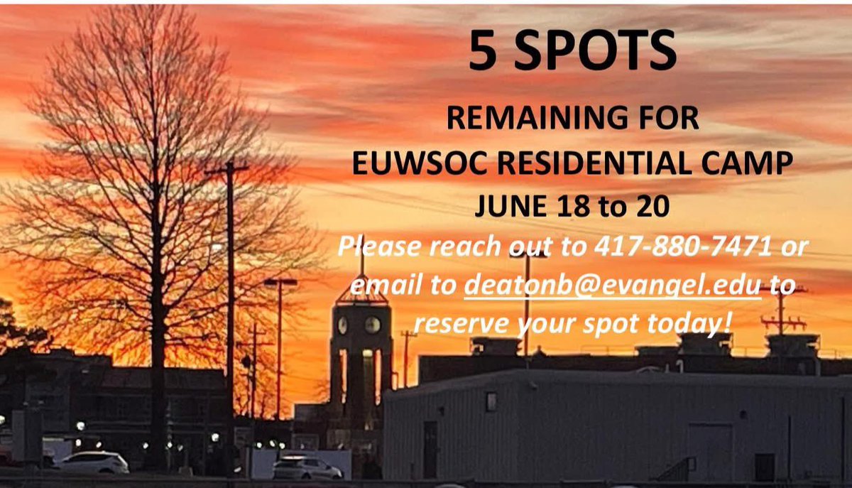 The last few spots for our upcoming camp are still available. Please reach out before they fill up. If you’re in 8 - 12th grades &amp; are looking for a camp to help you grow in the game &amp; in life, this one could be for you.Share the game, share Jesus &amp; grow as a player &amp; a person!