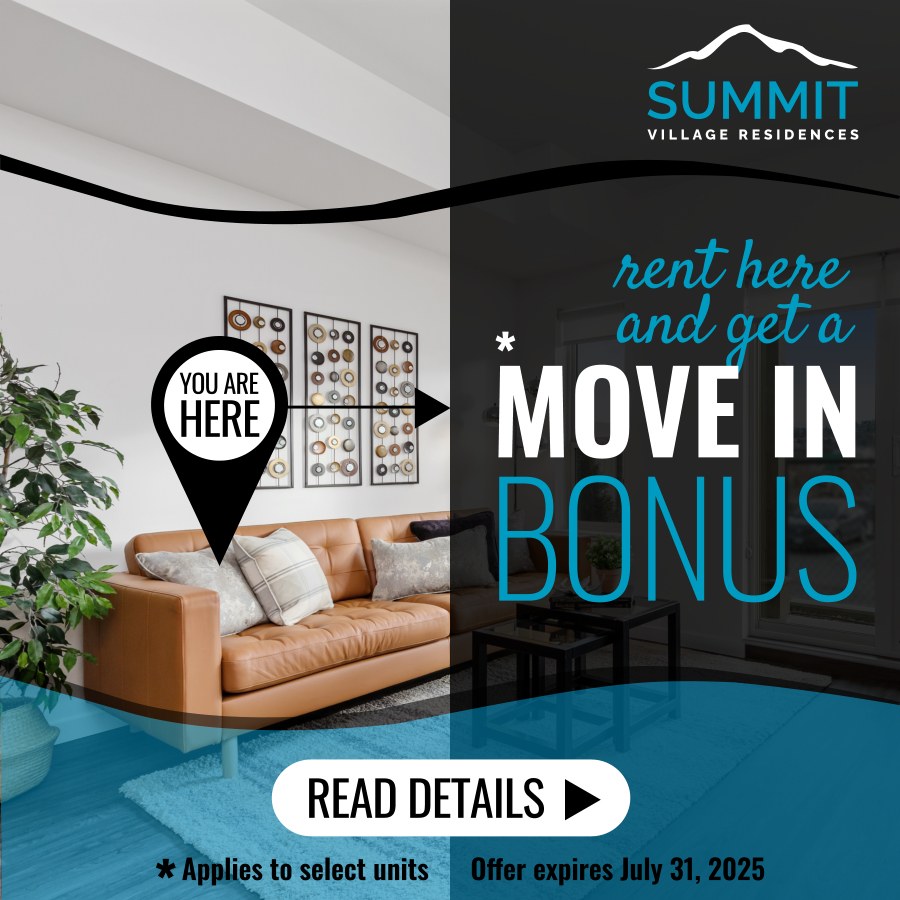 Move in with Summit Village Residences by July 31, 2025, and be welcomed with a generous move-in bonus: How much is the bonus? Find out here: bit.ly/4dvEm0Q. #kamloops #apartments #ApartmentForRent #offer