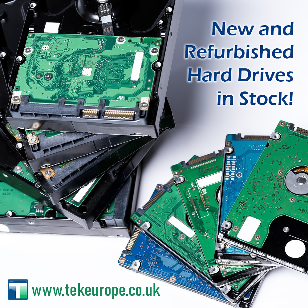 Tekeurope's tweet photo. If you're looking for a new hard drive, we have 1000s of new and refurbished drives in stock in our website, with free UK delivery available!
https://t.co/vIYU3iTRK3
#harddrives #replacementhdd #harddiskdrive #datastorage https://t.co/dgqlfRhLRR