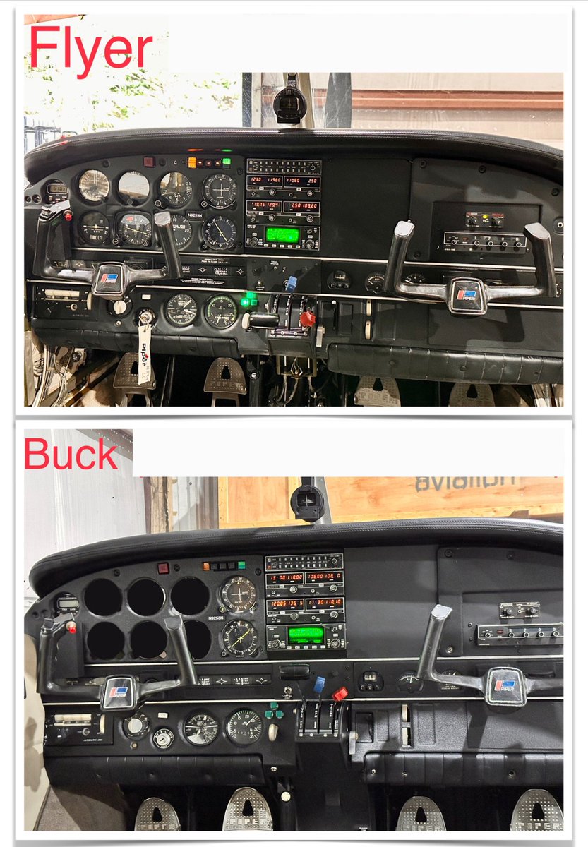 Meanwhile the US team have been doing what we do best! A flyer and a copy for the gimbal work in the studio. A great job of copying the period 90’s instrument panel. The main instruments are away having servos added so they dance correctly! #piperstudiobuck