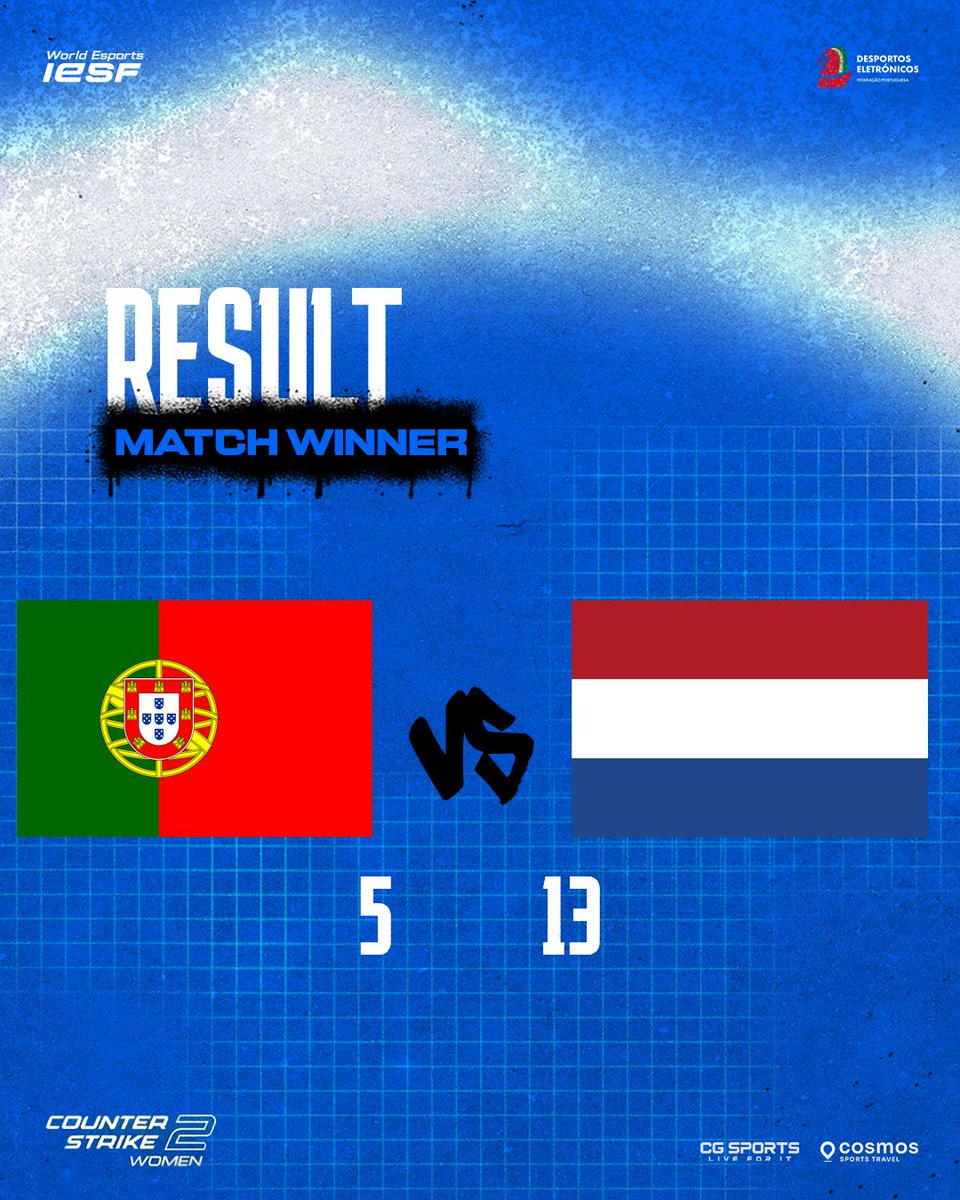 🎮  Resultado 1º Jogo para Europe Regional Qualifier 2025 – CS2 Women 🌟  

 ❌ 5-13 🇵🇹 <a href="/fpdeoficial/">Federação Portuguesa de Esports</a> 🆚 🇳🇱 <a href="/esportbond/">esportbond.nl</a>

<a href="/aida__cs/">Aida</a> <a href="/yuncsgo/">adriana</a> <a href="/zanaCS2/">BIG zana 🦦</a> <a href="/CatyJones_CS/">SAW CatyJones</a> <a href="/laracostacs/">SAW Lara</a>
<a href="/brunohs_9/">HS</a>

<a href="/iesf_official/">IESF</a>
#CGSports
<a href="/ViagensCosmos/">Cosmos Viagens, SA</a>

#FPDE #Esports #EsportsPortugal #Esports2025 #CS2