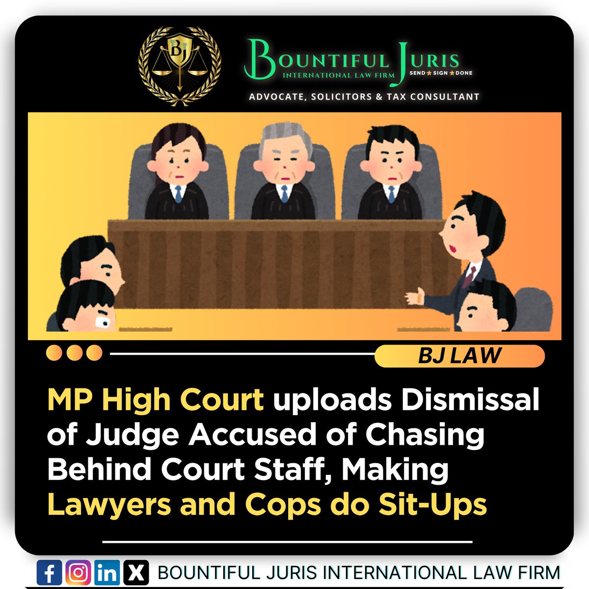 Bountiful_Juri's tweet photo. MP High Court uploads Dismissal of Judge Accused of Chasing Behind Court Staff, Making Lawyers and Cops do Sit-Ups
.
Follow Us For More Updates 
.
.
.
.
#lawyers #staffs #judges #accusations #cops #police #mphighcourt #situps #bountifuljuris https://t.co/igXxQq3zoZ