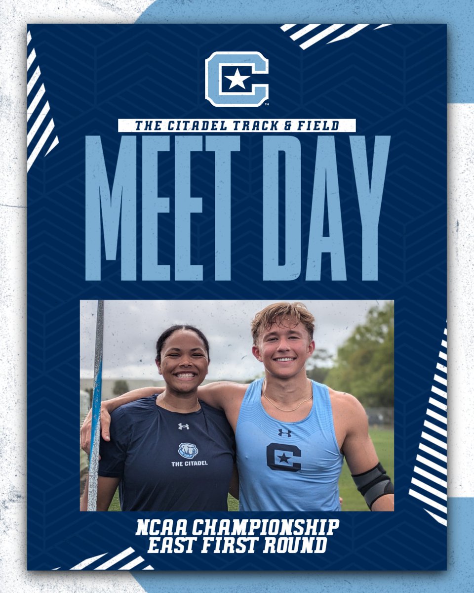 The Citadel Track & Field / Cross Country (@citadeltfxc) on Twitter photo Our dynamic duo of Ali Ruffin & Arthur Parham tackle the opening round at the NCAAs today!
Meet Day Central ‡οΈ
π: <a href="/NCAATrackField/">NCAA Track & Field</a> Championships | East First Round
β°: 2:30 pm ET
π: Jacksonville, Fla.
π: bit.ly/43z8DqX
π»: bit.ly/45tW2rK
#HonorDutyRespect Our dynamic duo of Ali Ruffin & Arthur Parham tackle the opening round at the NCAAs today!
Meet Day Central ‡οΈ
π: <a href="/NCAATrackField/">NCAA Track & Field</a> Championships | East First Round
β°: 2:30 pm ET
π: Jacksonville, Fla.
π: bit.ly/43z8DqX
π»: bit.ly/45tW2rK
#HonorDutyRespect