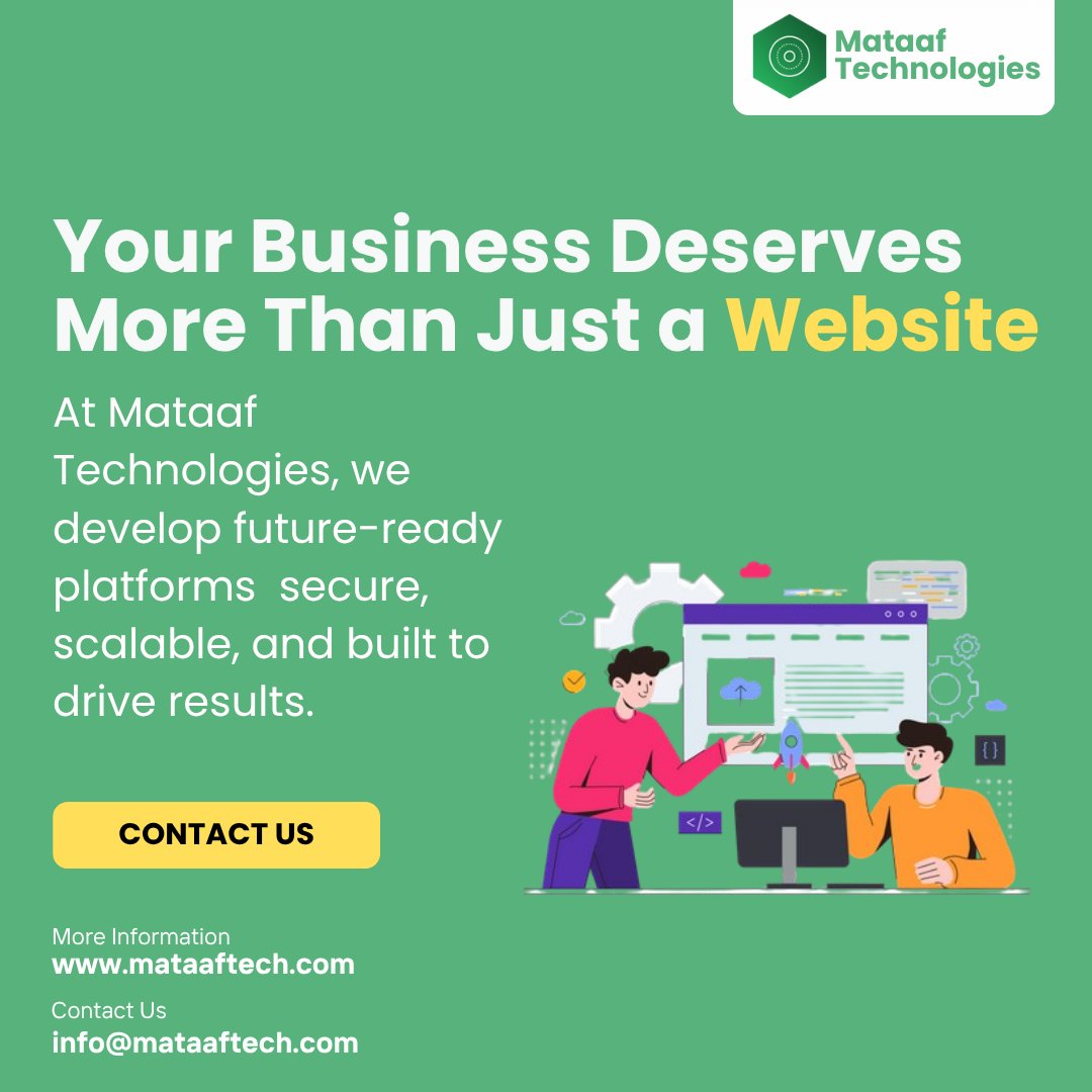mataaftech's tweet photo. 💡 Your business deserves smarter tech!
We build platforms that scale with you.
👉 https://t.co/ozQVu557EU
#BuiltToPerform https://t.co/3v55R2nhs4
