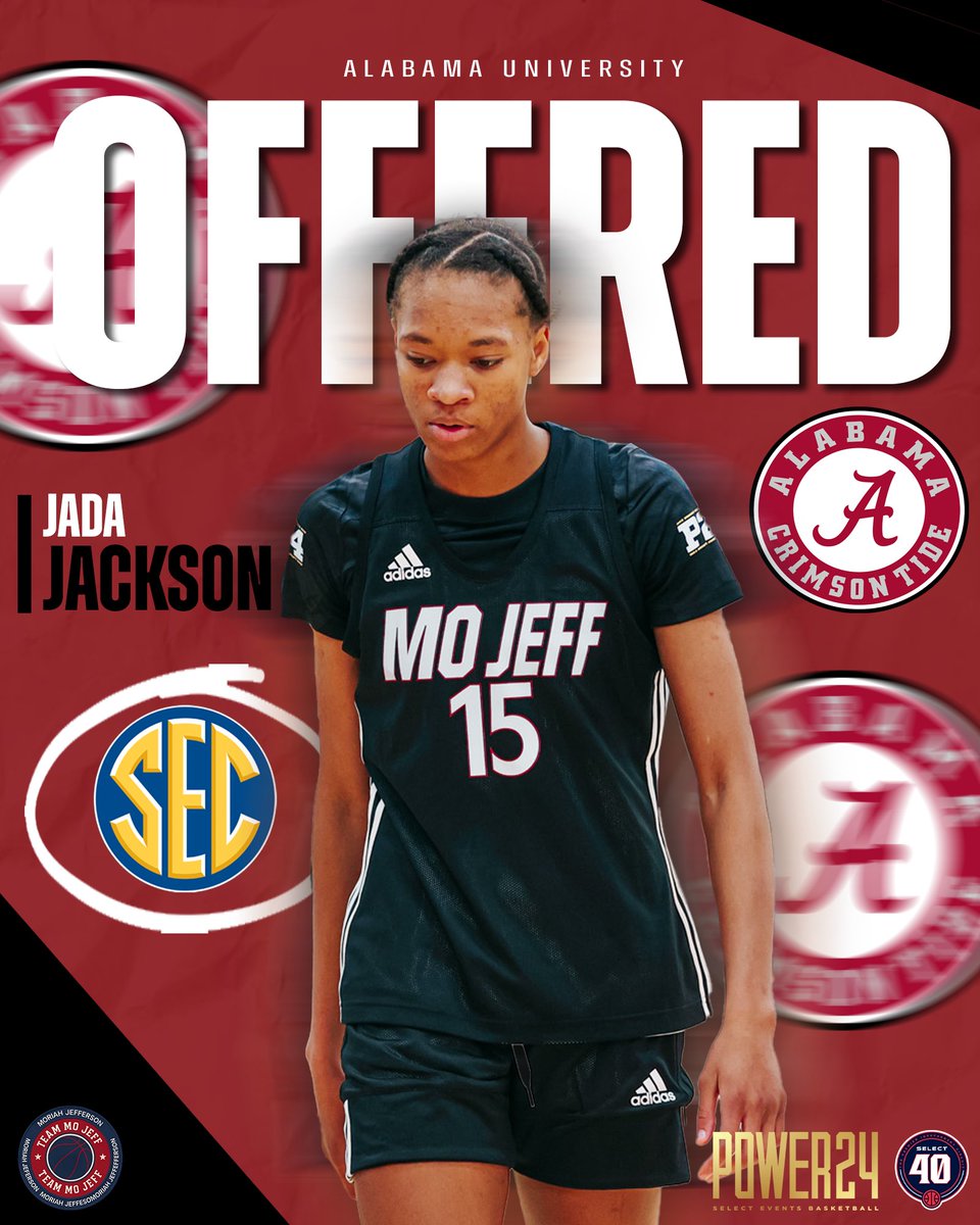 Team Moriah Jefferson (@teammojeff) on Twitter photo 6โ3 2027 F Jada Jackson <a href="/jadajackson_15/">Jada Jackson</a> (Frenship HS) earns a SEC offer from <a href="/AlabamaWBB/">Alabama Womenโs Basketball</a> <a href="/kristyi/">Kristy</a> <a href="/CoachT_Adams/">Tennille Adams</a>
Congrats Jada! ๐๐ฅ๐ฅ๐โญ๏ธ๐
<a href="/Coach_MarcWill/">Coach Marcus</a> <a href="/DaveSmithWTX/">Dave Smith</a>
<a href="/bballjkey/">Jason Key</a> <a href="/ShaneLaflin/">Shane Laflin</a> <a href="/KPannell71/">โKPโ</a> <a href="/Coachdomo_24/">Dominique Hamilton</a> <a href="/walshjordan1/">Walsh Jordan</a>
#TeamMoJeff #BeUndeniable #EEHH 6โ3 2027 F Jada Jackson <a href="/jadajackson_15/">Jada Jackson</a> (Frenship HS) earns a SEC offer from <a href="/AlabamaWBB/">Alabama Womenโs Basketball</a> <a href="/kristyi/">Kristy</a> <a href="/CoachT_Adams/">Tennille Adams</a>
Congrats Jada! ๐๐ฅ๐ฅ๐โญ๏ธ๐
<a href="/Coach_MarcWill/">Coach Marcus</a> <a href="/DaveSmithWTX/">Dave Smith</a>
<a href="/bballjkey/">Jason Key</a> <a href="/ShaneLaflin/">Shane Laflin</a> <a href="/KPannell71/">โKPโ</a> <a href="/Coachdomo_24/">Dominique Hamilton</a> <a href="/walshjordan1/">Walsh Jordan</a>
#TeamMoJeff #BeUndeniable #EEHH