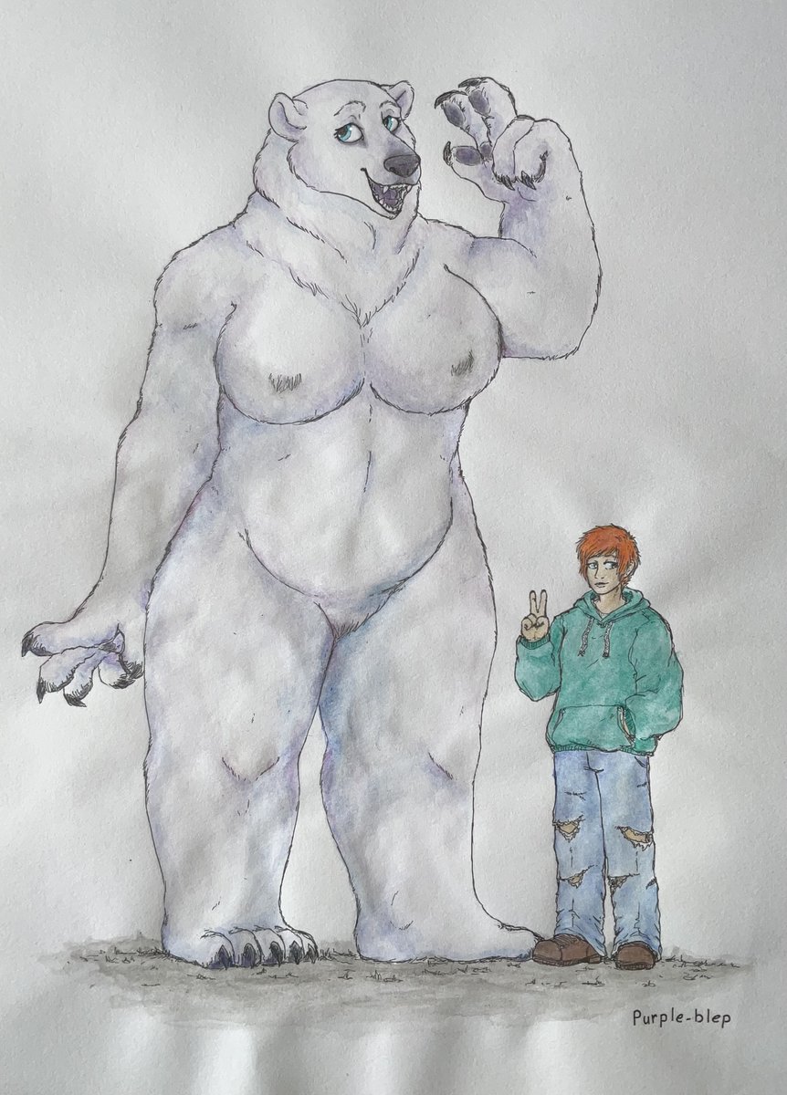 Big comm for Mattariel22 of his characters in both her werebear and human form.
really love how it came together :D