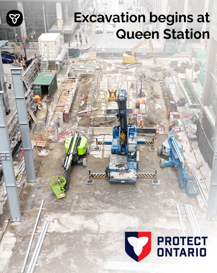 Our government has broken ground at Queen Station, another step forward in building the Ontario Line. 

This milestone brings us closer to delivering world-class transit that connects people to jobs, homes, and opportunity. It’s part of our plan to #ProtectOntario.