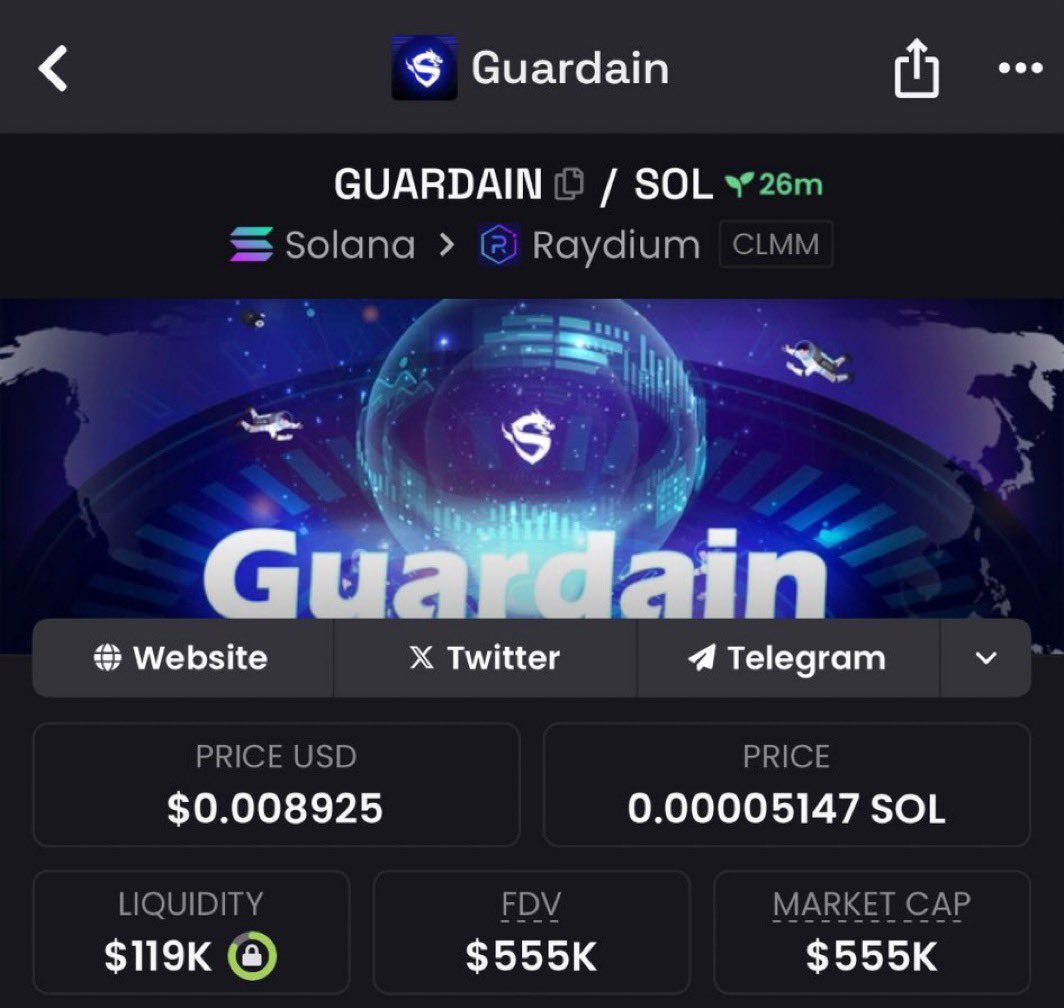 Techcoin01's tweet photo. Called  #GUARDAIN at $555k mcap in my private TG.

Don’t miss the chance 
Send a DM to join my tg

#MemeCoinSeason #SolanaMemeCoin $Mitsu $DogeD $MWM $SMG #ANGLERFISH $CASH $IMG $Yzy $OI $Hiber $Cobra #Romulus
#moonelon #elon #Solana #btc #usdt $odom #Useless $Swarm $muzw #Trump https://t.co/yZy7cGPxf7