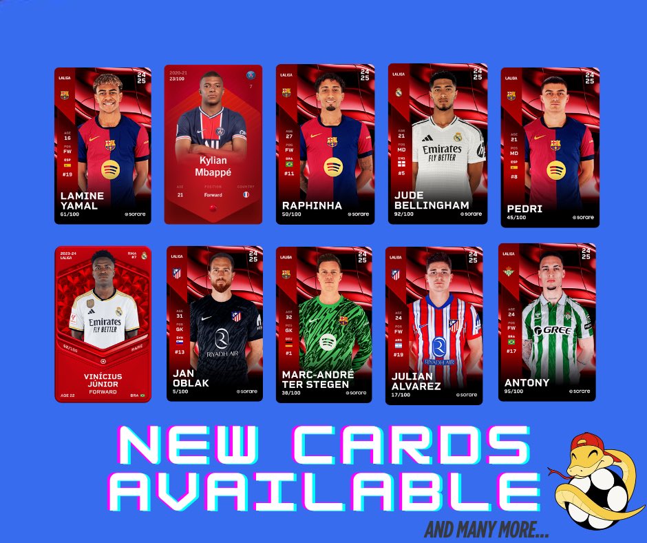 🔥 GIVEAWAY 🔥

❗️JUST ARRIVED ❗️ 
200 NEW GREAT CARDS ready to TRADE in my Gallery!

Do you want to try to win my Limited Viktor Gyökeres? 🎯

Retweet and tag 2 friends!
Ends on June 2nd