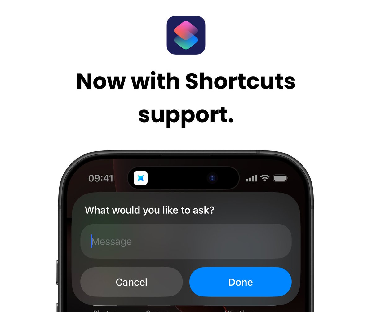 LocallyAIApp's tweet image. 📣 Locally AI now supports Apple Shortcuts. Bringing even more ways to chat with your on-device AI.
You can now:
🔧 Create custom shortcuts
🗣️ Ask questions via Siri
📲 Use the Action Button to trigger conversations
100% private. All running on-device.
Download:…
